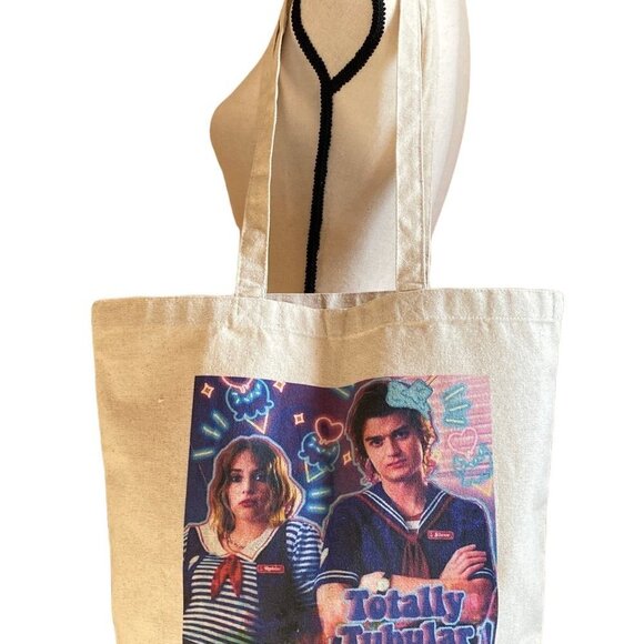 Stranger Things Robin & Steve sailor costume Totally Tubular tote bag print NEW - Picture 3 of 6